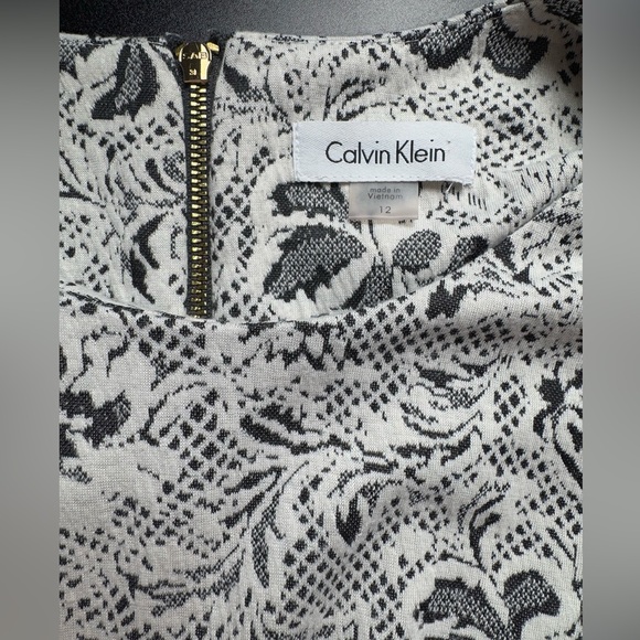 Calvin Klein Floral Knit Jacquard Sheath Dress-Gray-‎ size12 - Picture 10 of 10